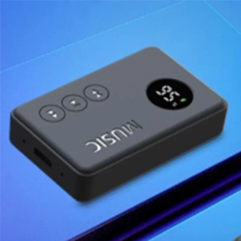 FFYY-자동차 오디오 Bluetooth 5.3 어댑터, LED 디스플레이가 있는 2-In-1 송신기 수신기, 무선 Aux 연결