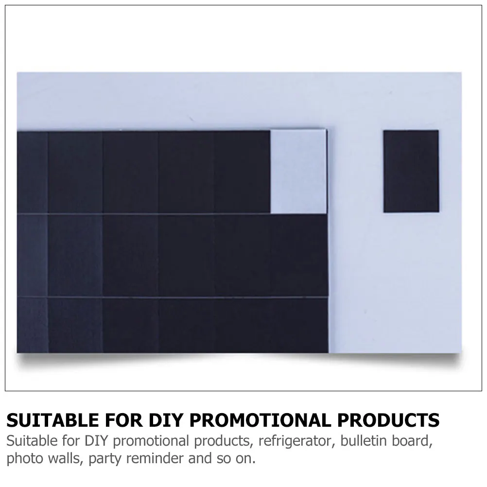 

250 Pcs DIY Soft Magnetic Sheets Photo File Stickers Adhesive Dual Side Tape Black Mounting Magnetic Board Photos Wall