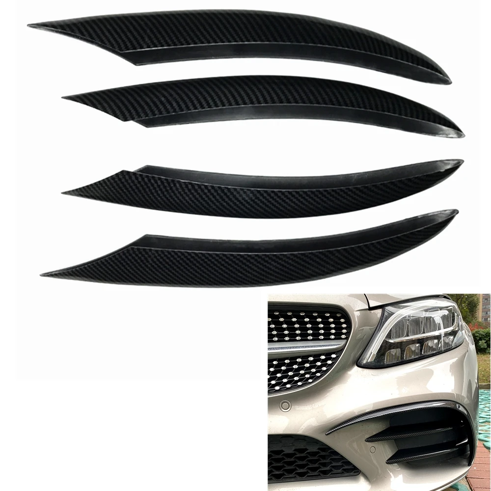 For Mercedes Benz C Class W205 C200 C260 Sport 2019-2021 Front Bumper Side Air Vent Grill Trim Fog Light Intake Hood Frame Cover