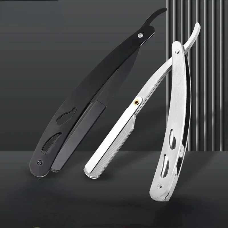 

Manual Straight Barber Edge Razor Beard Face Hair Remover Folding Shaving Knife with Stainless Steel Hairdressing Devices