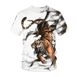 Vintage Fantasy Tiger T Shirts For Men 3D Print Casual Tee Short Sleeve Loose O-Neck Summer TShirts Men Tops Clothing