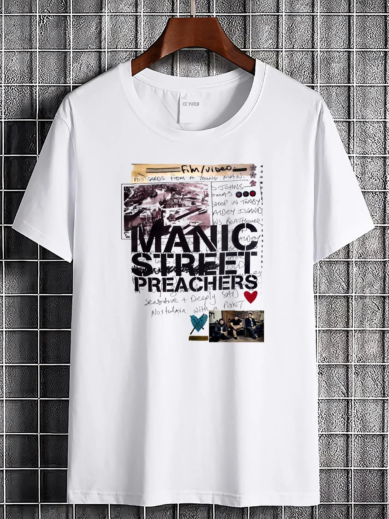 T-shirt signé par le groupe Mad Street Missionaries, groupe de glam rock britannique de 2010, vêtements décontractés pour hommes, t-shirt surdimensionné, streetwear