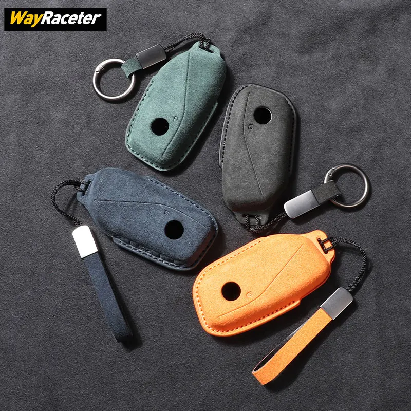 

Чехол для автомобильного дистанционного ключа из алькантары, защитная сумка для BMW F70 G60 i5 G61 X3 G45 iX3 7 G70 G90 G99 U11 U10 XM G07 2025