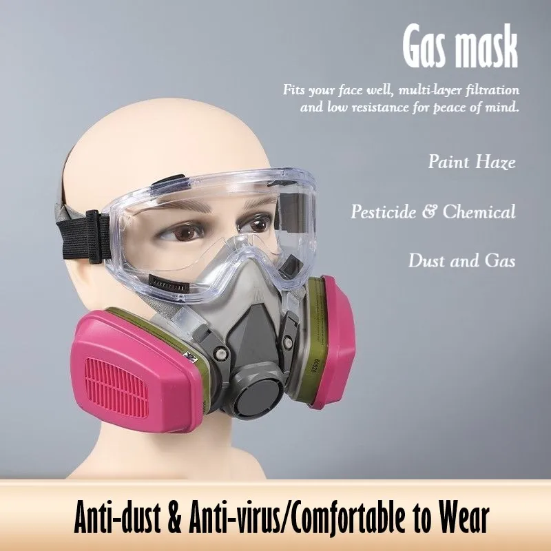 Gas Mask Fitted to the Face Multi-layer Filter Streamlined Design Comfortable to Wear Paint Dust Odor Chemical Gas Vapor Special