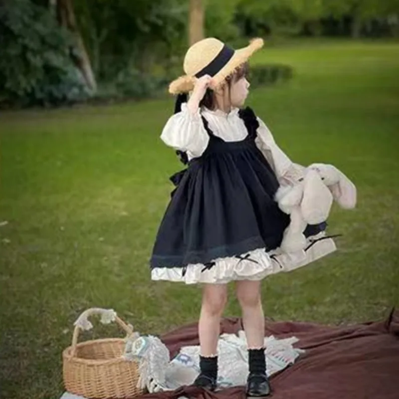 Girl Dress Kids Baby Party Evening Gown 2023 Sweet Spring Autumn Cotton Flower Girl Dress Vestido Robe Fille Children Clothing