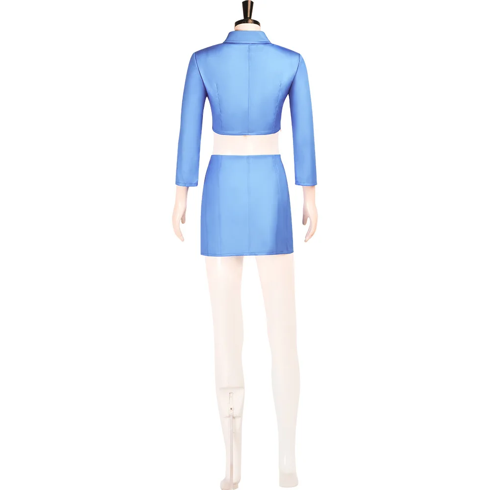 العنصر الخامس ليلو تأثيري حلي فستان مثير البدلة الأزرق مضيفة موحدة للنساء ملابس الهالوين التأثيرية