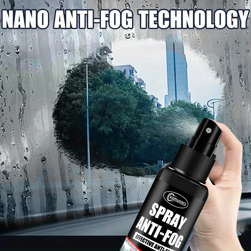 طلاء زجاجي عالمي مضاد للمطر للسيارة للدراجات النارية، رذاذ مضاد للضباب للزجاج الأمامي للسيارة، مرايا الرؤية الخلفية، النظارات، والخوذات