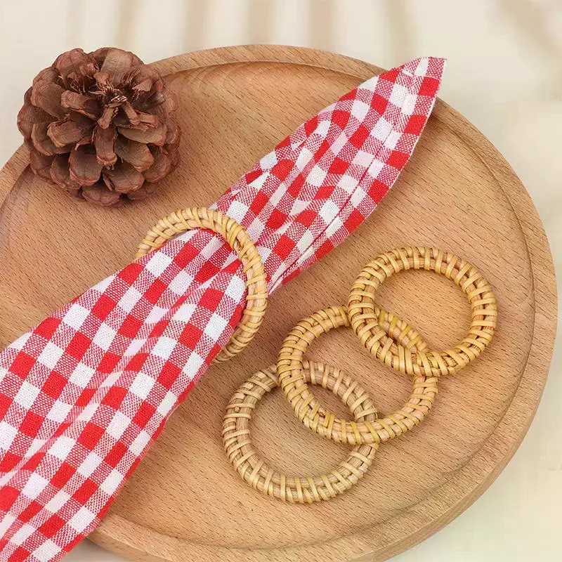 12 piezas de servilleteros boh - Home Decor Rattan reseña y precio