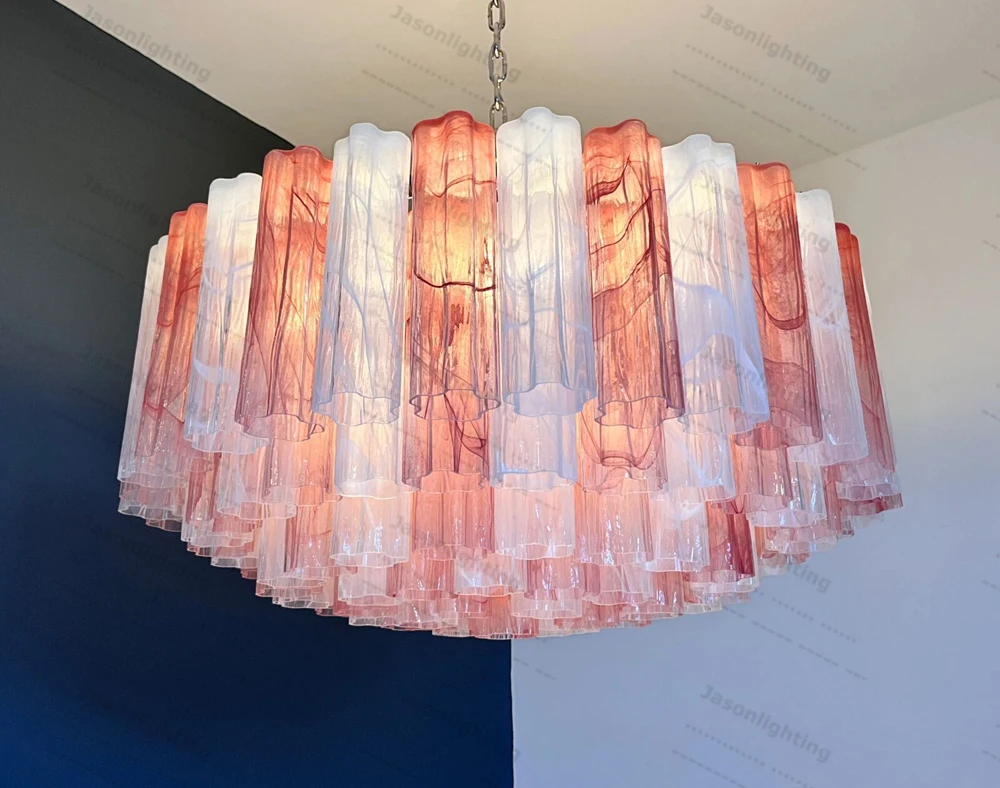 Pink Romance Glass Colletion Gold Silver Chandeliers