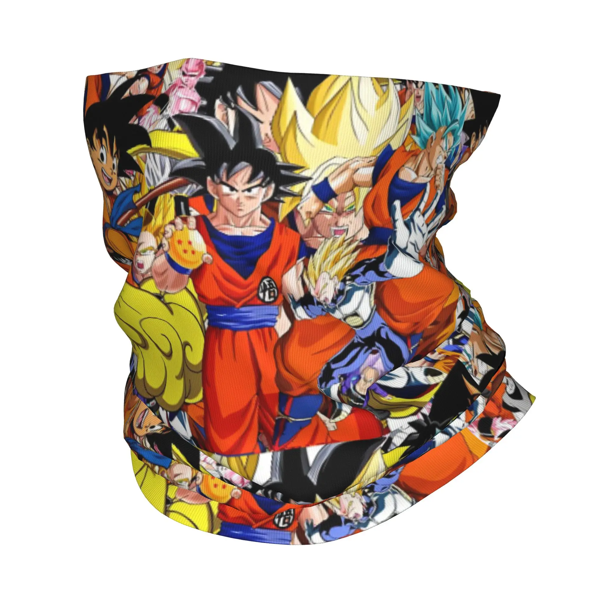 Custom DBZ Goku Manga Bandana Neck Warmer Women Men Winter Hiking Ski Scarf Gaiter Ultra Instinct  Face Cover