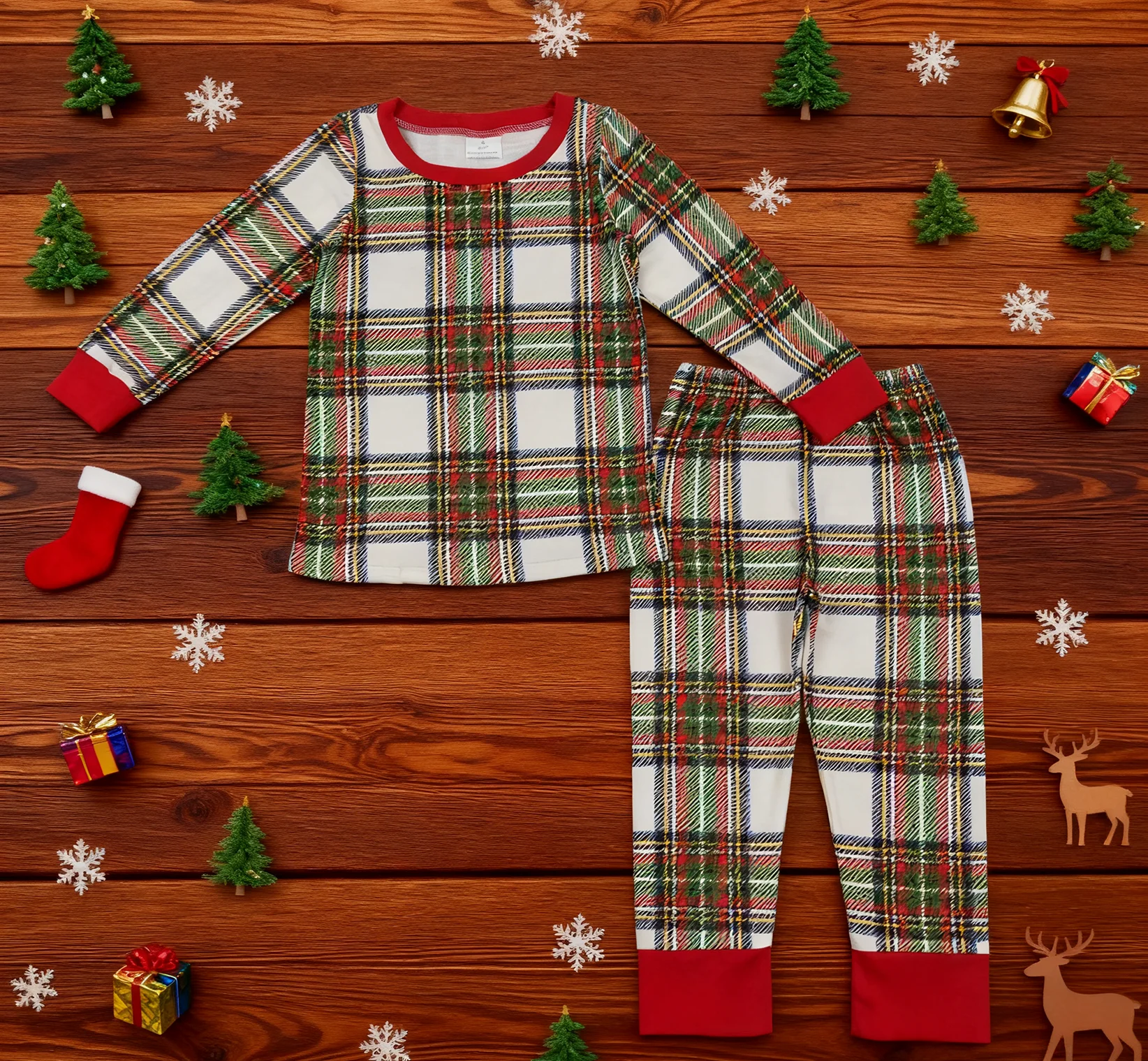 

Z1101-12 BLP1279 Kids Boutique Outfit Long Sleeve Top With Pants Set Children Christmas Clothes