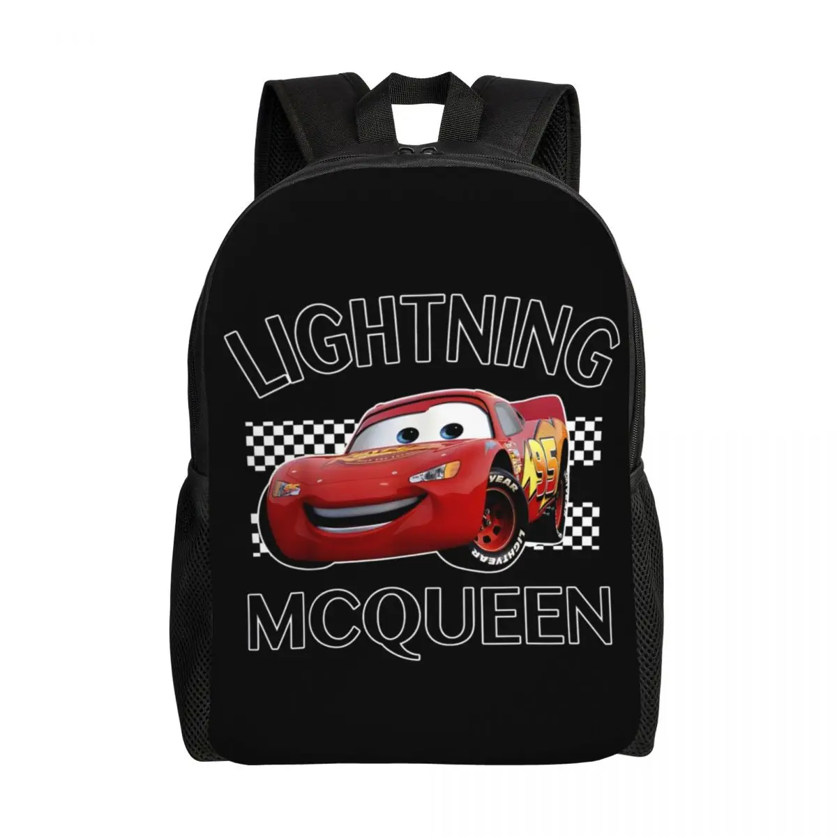 Niestandardowe plecaki Lightning McQueen dla mężczyzn kobiety szkoła studenci Bookbag pasuje do 15-calowych laptopów torby z samochodami z kreskówek