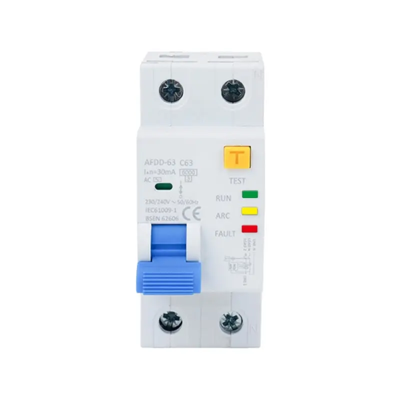 

2P C63 30Ma Arc Fault Circuit Breaker With Overload Protection Arc Fault Residual Current Circuit Breaker
