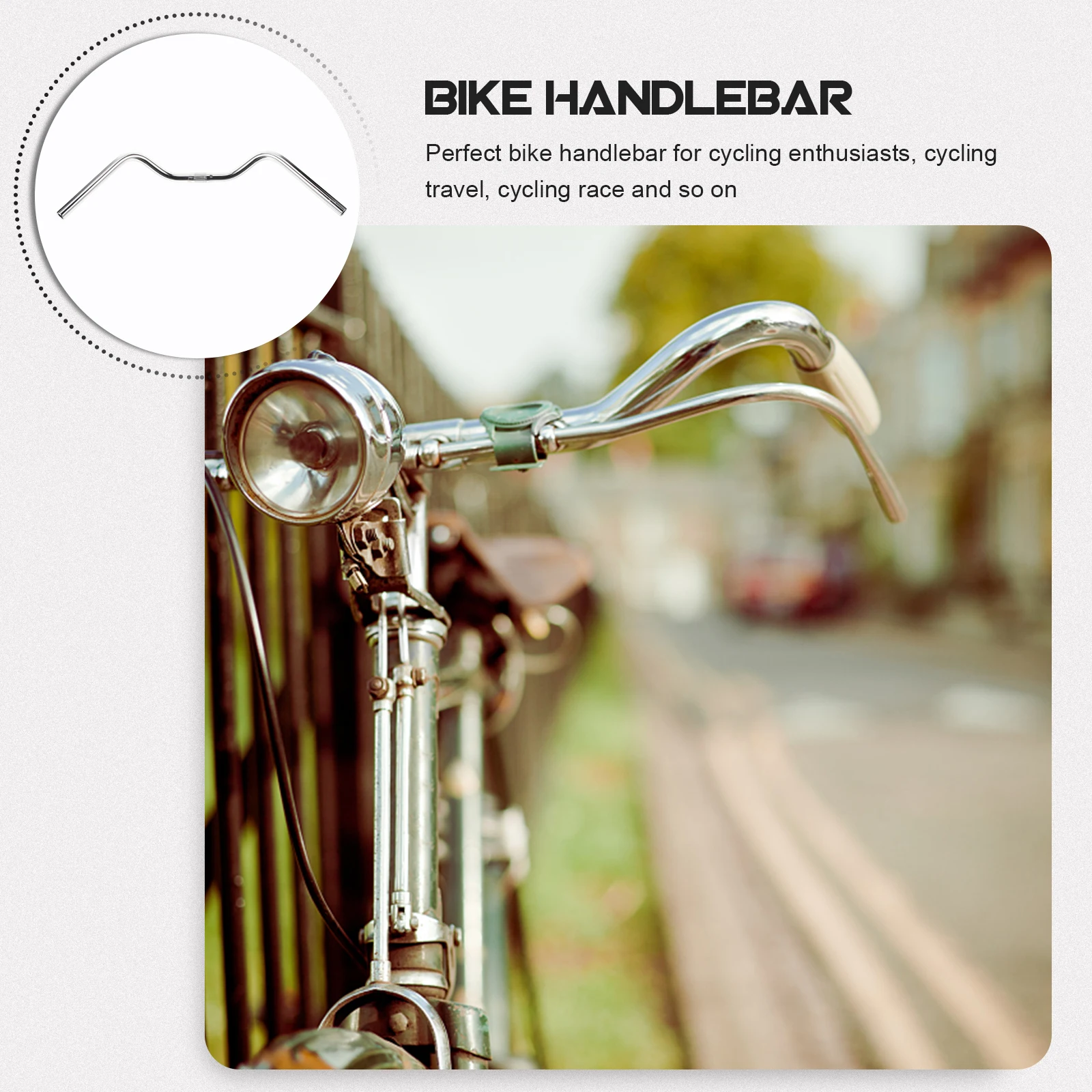

Bicycle Handlebar U-shaped Retro Replacement for Cycling Enthusiasts Vintage Bike Handlebars Stainless Steel Lightweight Durable