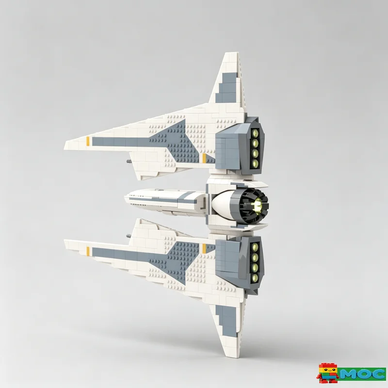 1202PCS Sci Fi Dual Fighter Aircraft Galaxy Space Battle Series Custom Building Blocks DIY Educational Collection Birthday Gift