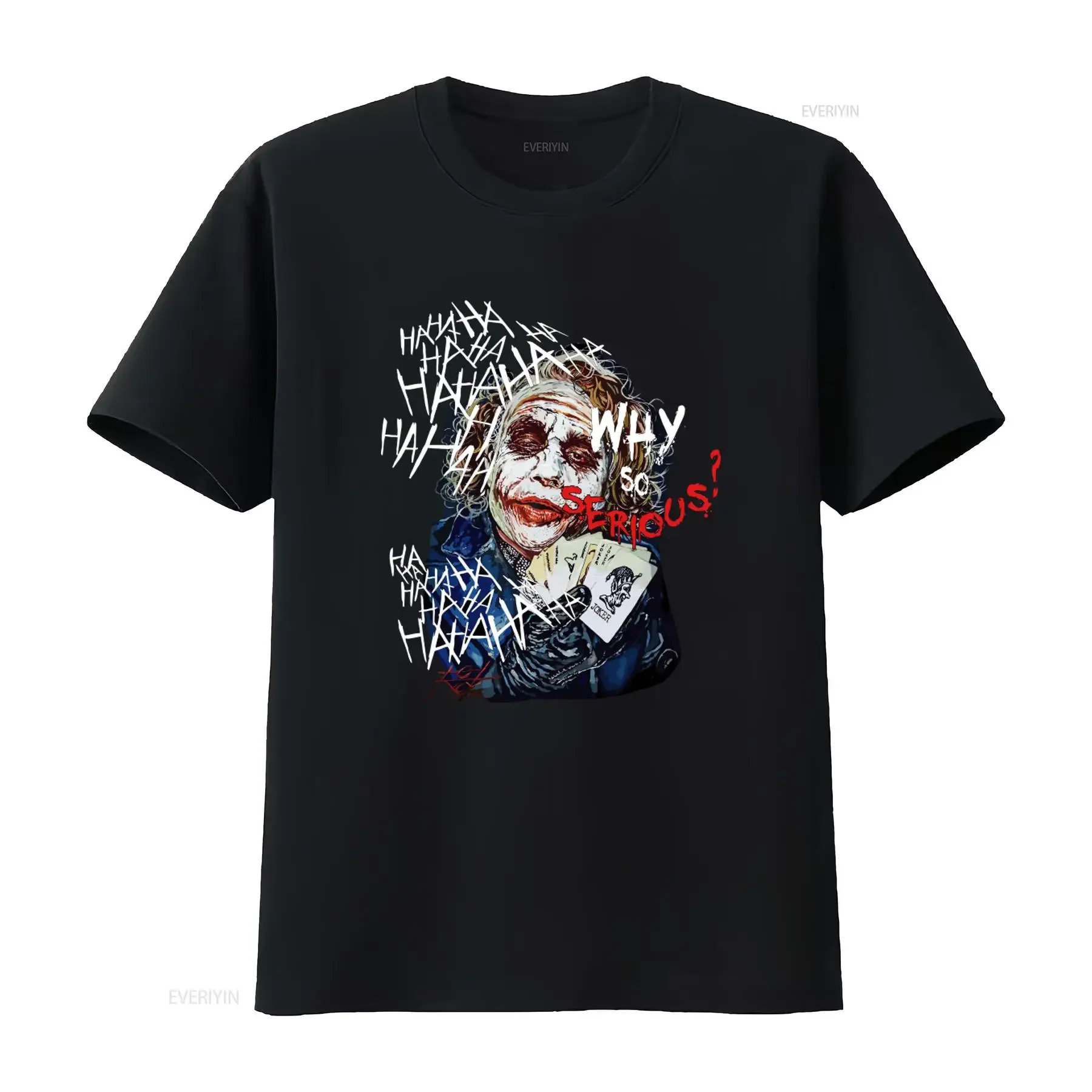 T-shirt imprimé artistique « Why So Serious » pour hommes, tailles M à 4XL, style vintage délavé, vêtements de créateur, streetwear extensible, élégant et décontracté
