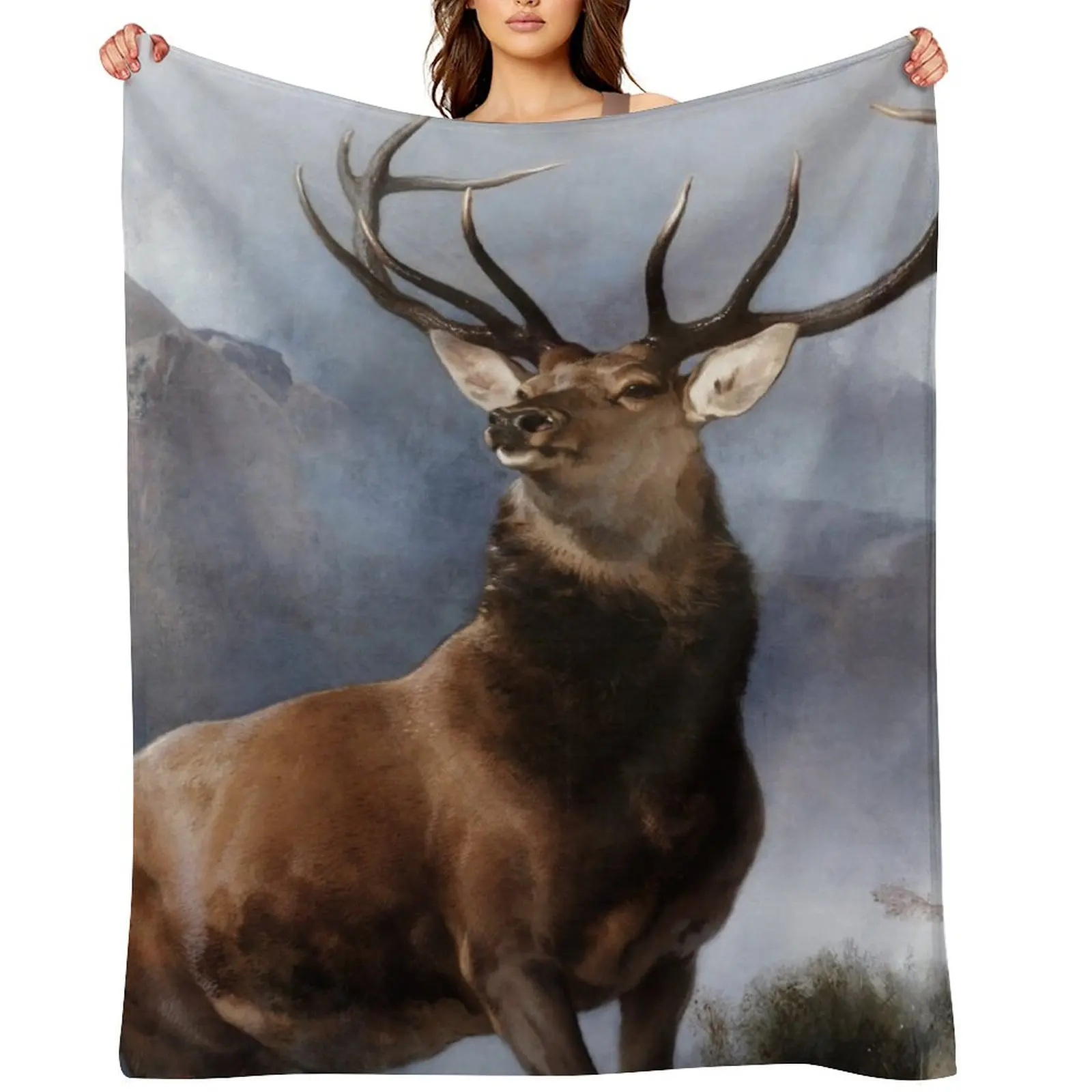 

stag Throw Blanket Plaid on the sofa For Decorative Sofa Plaid Decoratives Blankets