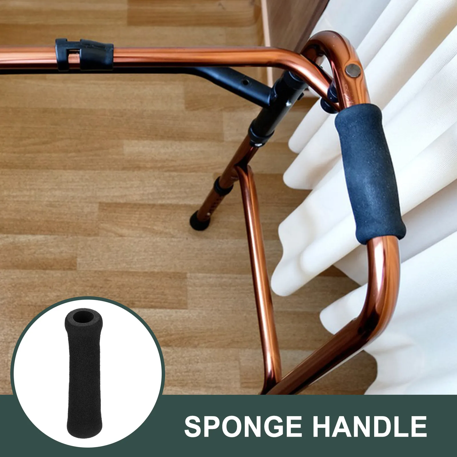 2Pcs Soft-Filled Cane Handle Grips Ergonomic Non-Skid Walking Protectors for Disabled Elderly Hand Fatigue Relief