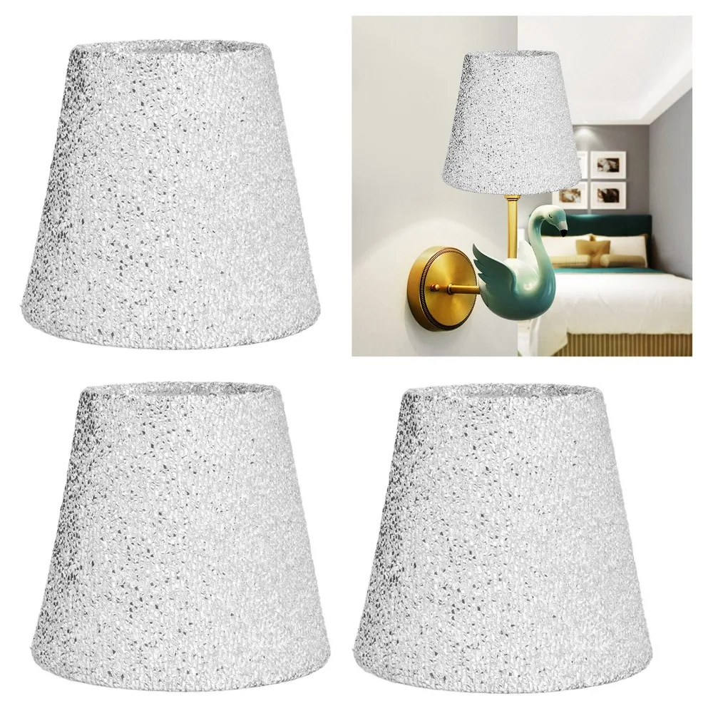

3PCS Simple Fabric Lampshade Clip On Design 5.12 inch Height Chandelier Lamp Shades Wall Lamp Shade Wall Lamp