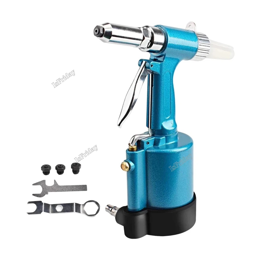 Pneumatic Tool Three-jaw Air Riveter Heavy Duty Pneumatic Riveting Gun 2.4/3.2/4.0/4.8mm Capacity Industrial Nail Riveting Tool