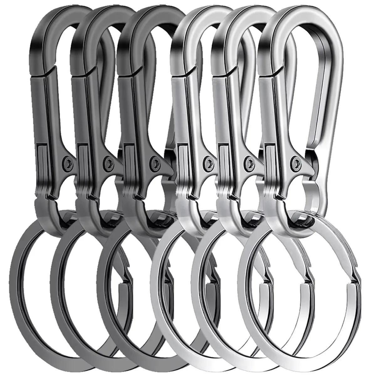 Carabiner Clip Keychain, 6Pcs Keyring Holder Set