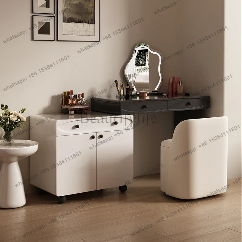 LJY Simple Luxury Vanity Table With Chair Nordic Trendy Modern Vanity Table With Mirror Tocador De Maquillaje Bedroom Furniture