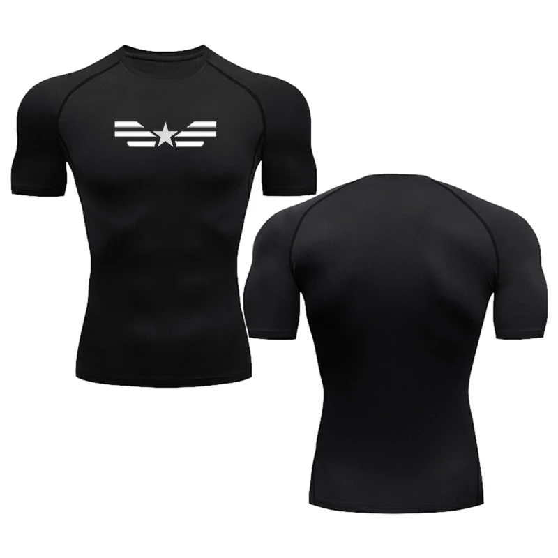 Hot Selling Thin Compression T-shirt Men Jiu-jitsu Bodybuilding Training Tight Sportswear Top Summer Casual Short-sleeved S-3XL