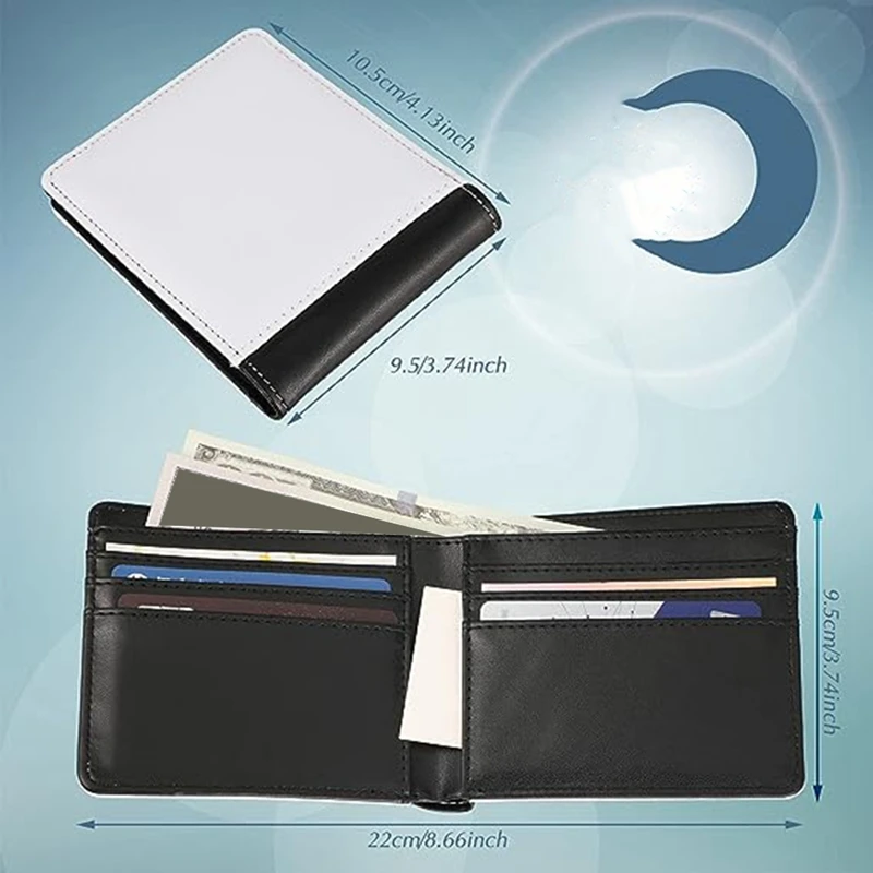 กระเป๋าสตางค์ระเหิดเปล่า 4PCS กระเป๋าสตางค์ระเหิดว่างเปล่าสําหรับชาย PU การถ่ายเทความร้อน DIY Bank