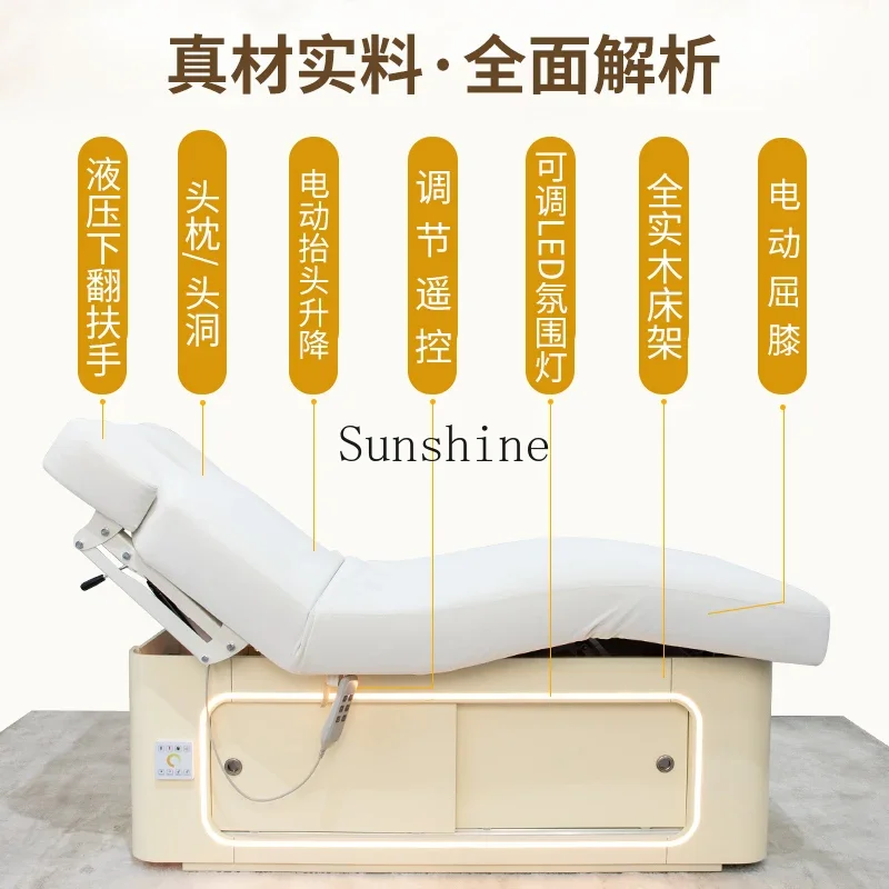 Beauty salon special embroidery lifting multi-functional warm massage massage bed  FT