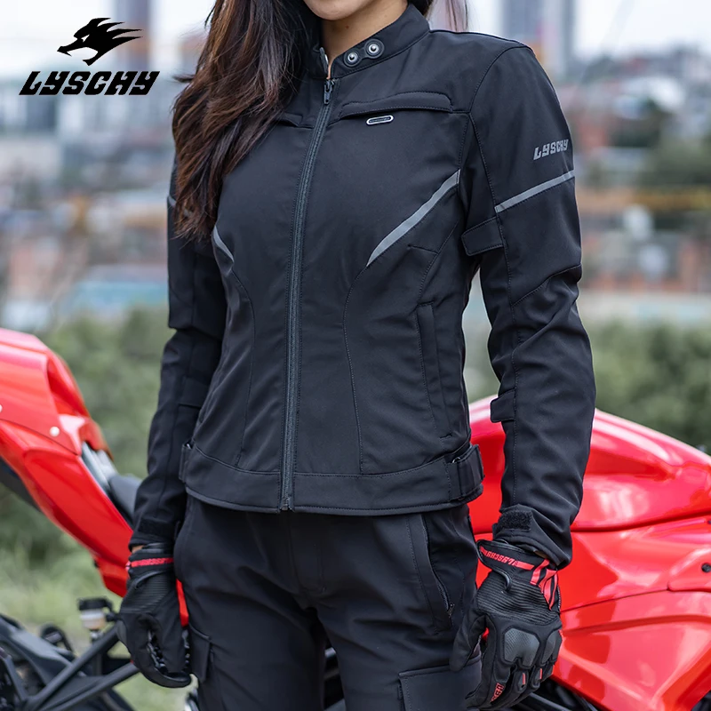 

LYSCHY Anti Drop Moto Riding Jacket Winter Women Waterproof Detachable Warm Lining Slim Fit Fashion Girls Motorcycle Jacket