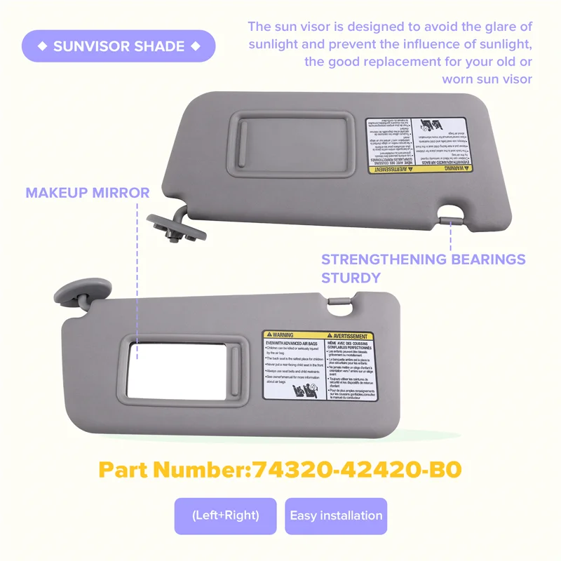 

AUTO для Toyota RAV4 2004-2005 автомобильные аксессуары солнцезащитный козырек со стороны водителя 74320-42420-B0