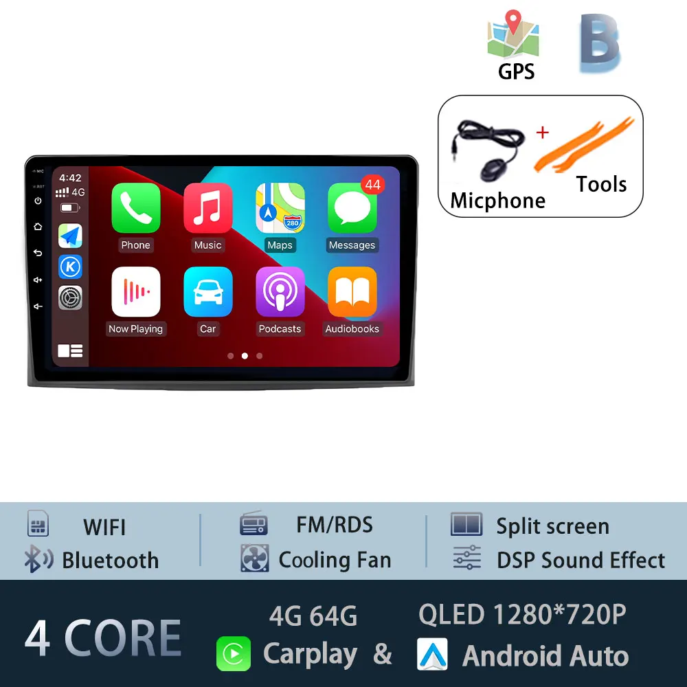 For Toyota Corolla Verso Spacio E120 2001-2007 Autoradio Carplay WIFI Car Radio GPS Navigation Multimedia Video Stereo DSP Audio
