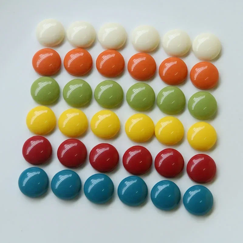 10pcs 14mm round pure color color half pill DIY resin Flat Back Resin Cabochons Scrapbooking DIY Jewelry Craft Accessories