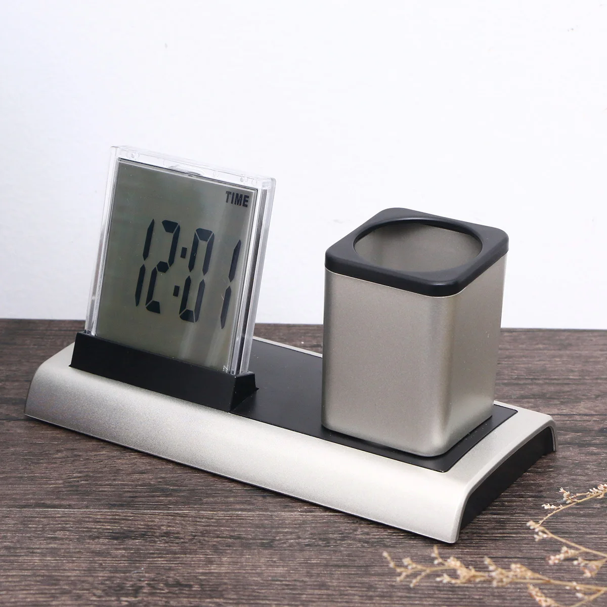 

Alarm Clock Pen Holder Calendar Multifunction Thermometer School Office Supplies