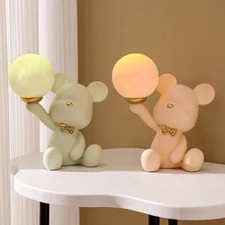 Cute Little Bear Night Light Gift Bedside Light Bedroom Home Decoration Decoration Decoration Decoration Birthday Gift figurine