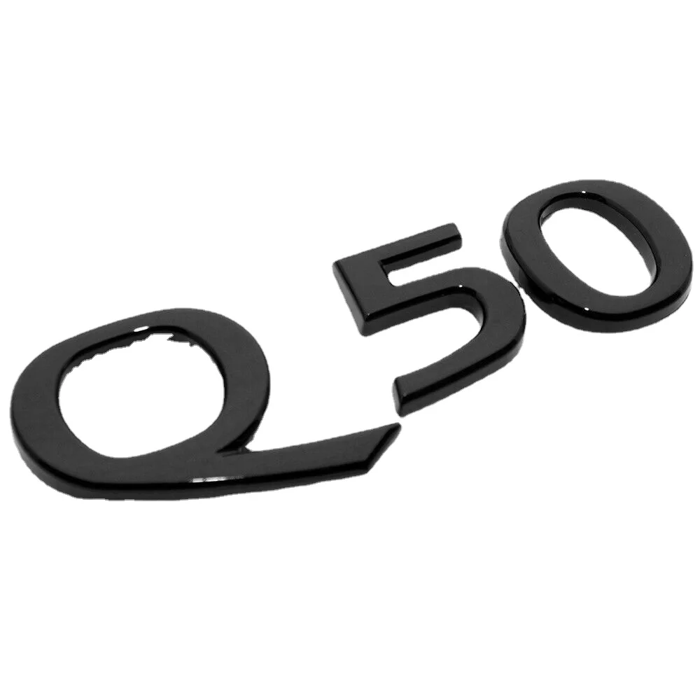 3D ABS For Infiniti Rear Q50 Q50L Q50S Lid Logo Letter Badge Emblem Nameplate Gloss Black