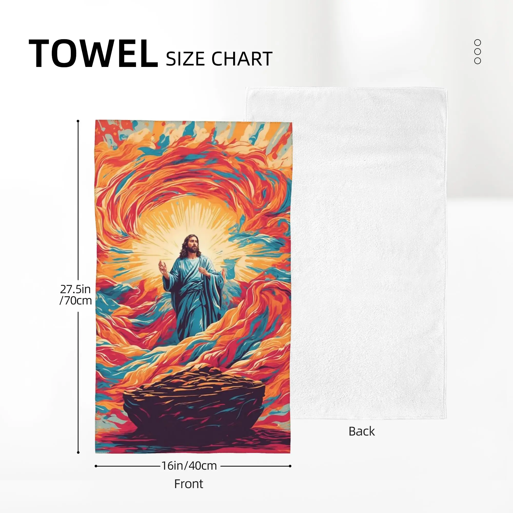 Custom resurrected Jesus Jesus Biblical References Soft Face Towel Quick Dry Pool Bath Cotton Towels Breathable