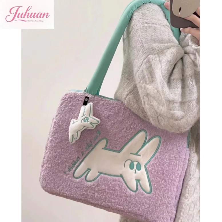 

Японская милая сумка для ноутбука с изображением года кролика, многофункциональная сумка-мессенджер с героями мультфильмов, 13, 14, 15 дюймов, воздушная сумка для девочек