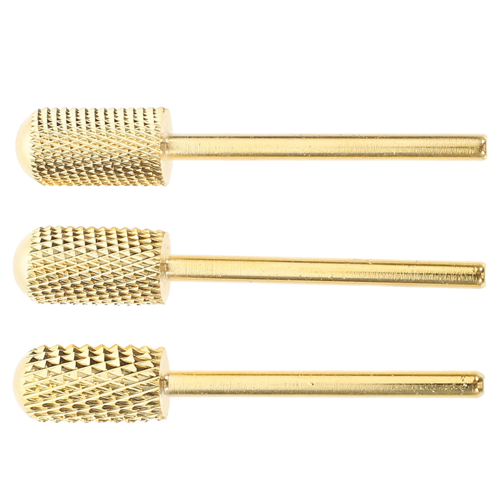 3 Pcs Golden Tungsten Steel Nail Drill Bits Manicure for Acrylic Nails Carbide Rig Cuticle Accessories Gel Polish Tools