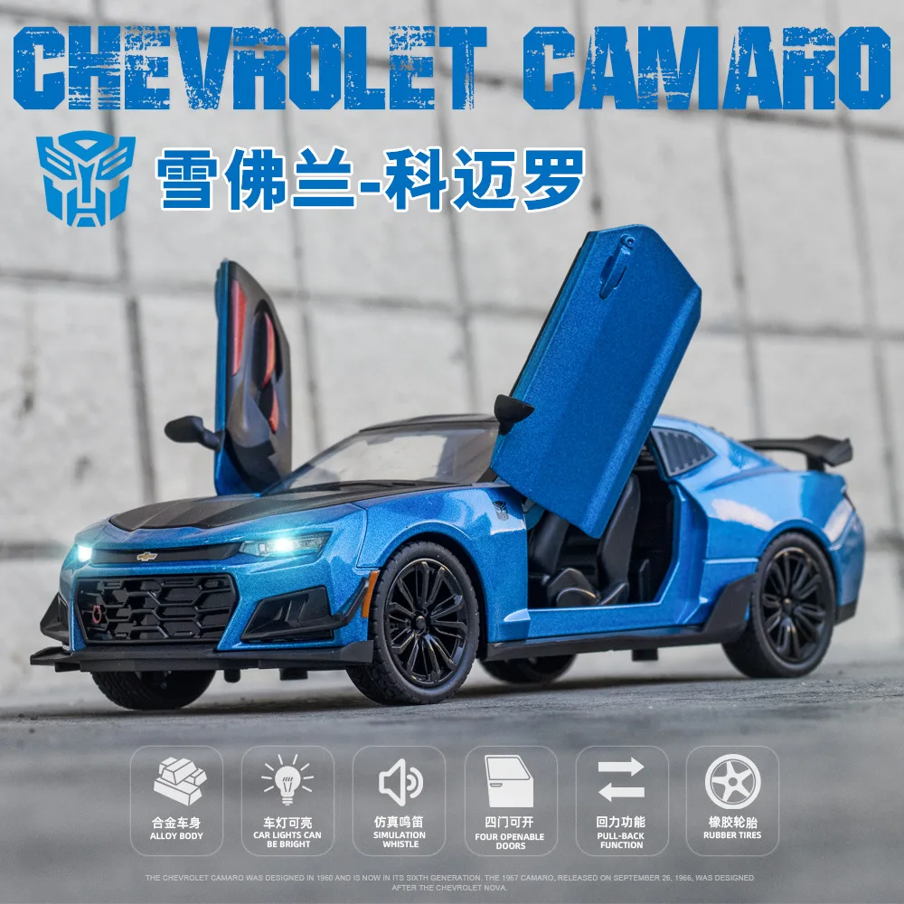 

1:24 Bumblebee Camaro Alloy Car Model Diecast Vehicle Simulation Collection Model Desktop Decoration Toy Gift For Boys Fans