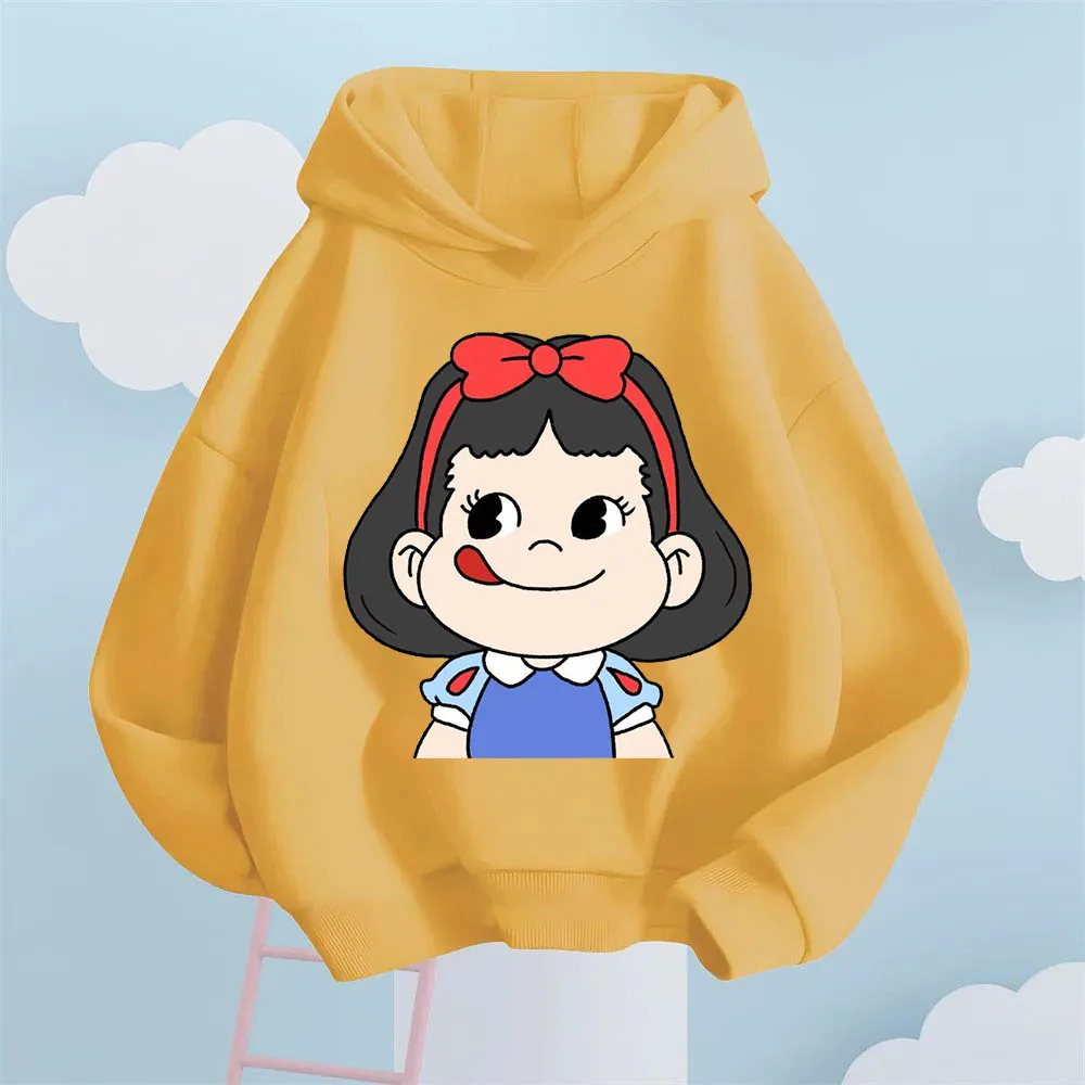 

Children's long-sleeved hoodie four seasons casual hoodie, not two PeKo paste cartoon girl print girls wear hoodie everyday