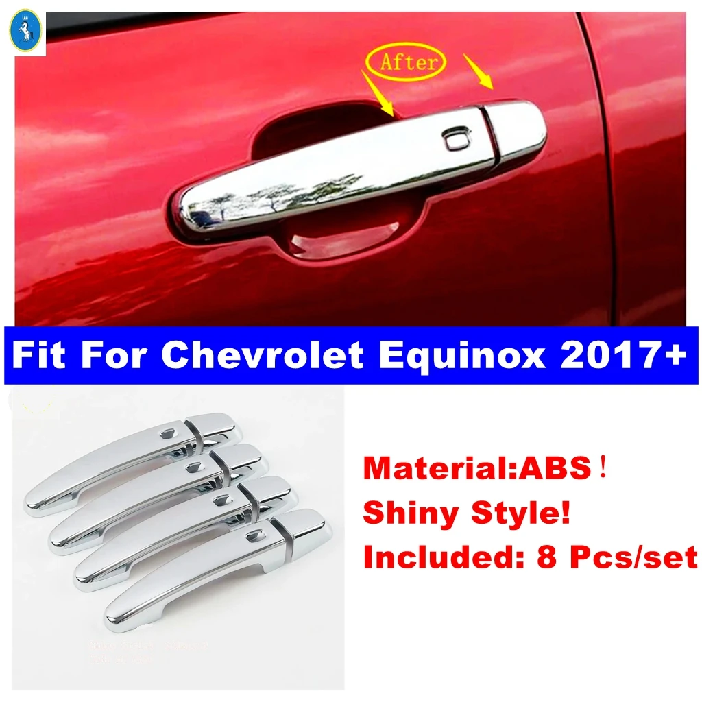 

Chrome Exterior Accessories Outside Door Pull Doorknob Handle Decoration Cap Cover Trim Fit For Chevrolet Equinox 2017 - 2022