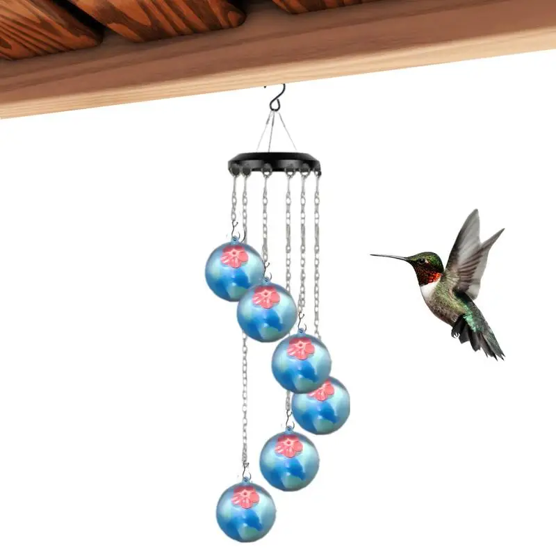 Hummingbird Feeder Garden Decor Charming Wind Chimes Window Bird Feeders Anti Fading Outside Bird Feeders for Lovers and Friends