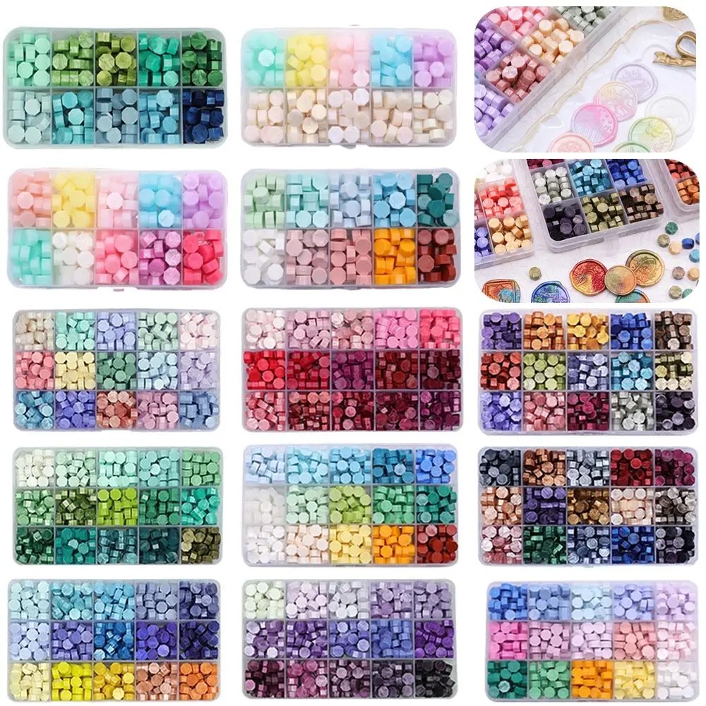 10/15 Siatki Retro Zestaw pieczęci woskowej Kolorowy koralik woskowy DIY Zaproszenie na przyjęcie urodzinowe Narzędzie do tworzenia kart prezentowych