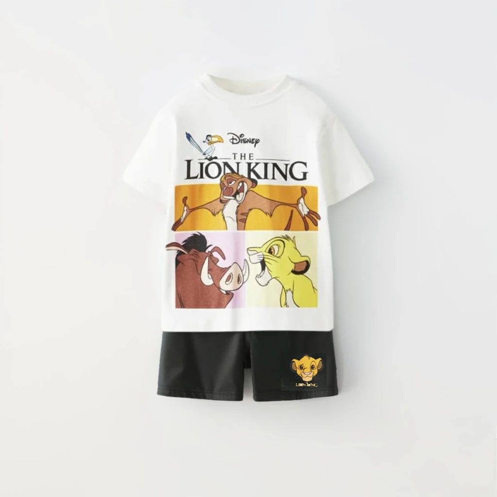 Boys And Girls Cute Tops+Shorts Summer Clothes Short Sleeve Outfits Kids Cartoon T-shirt Solid Color Shorts New Design Cotume image 2