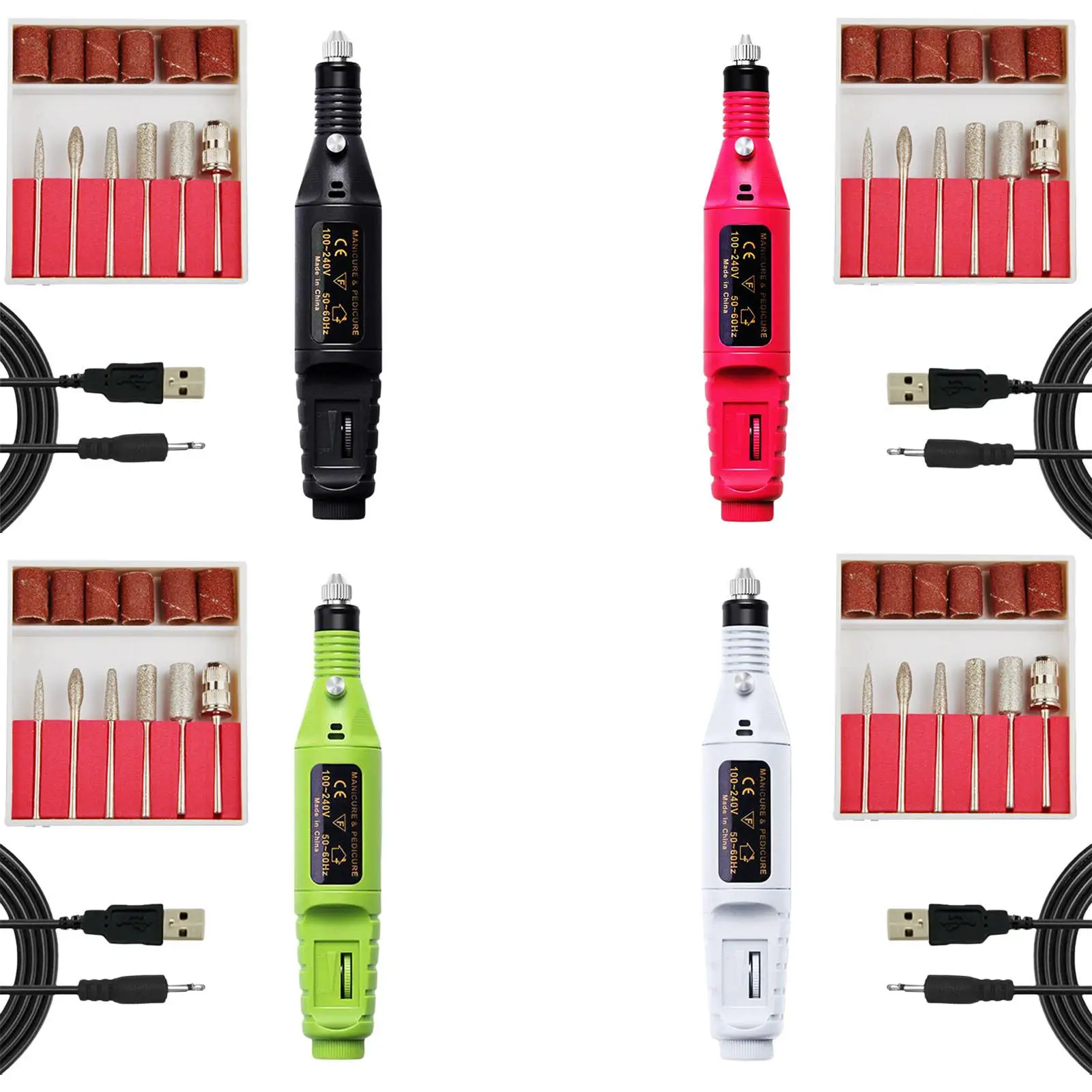 Electric Nail Drill Acrylic Gel Removal Changeable Drills for Engraving