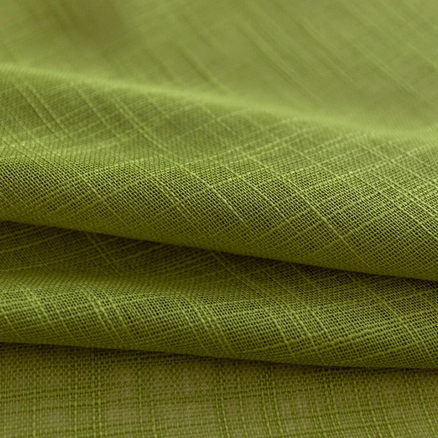 American Country Style Green Cotton Flax Curtain Sheer Fbrics Window Treatment Curtains For Living Room Cortina Tulle Decor