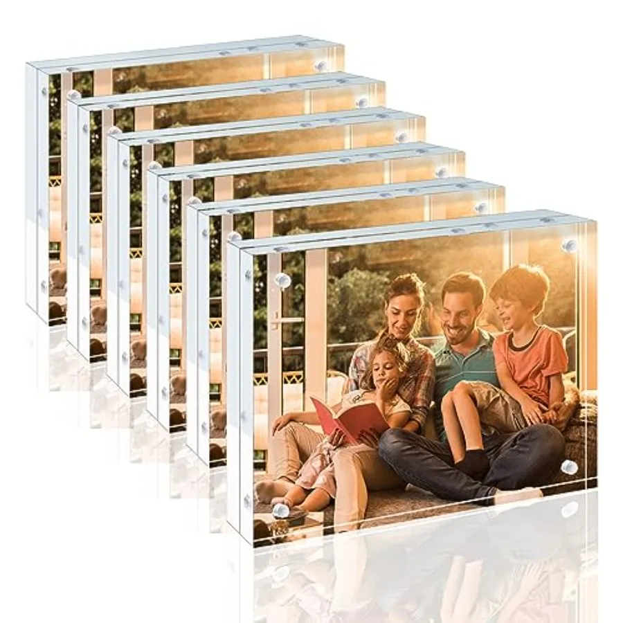 

Набор акриловых рамок x7, 0 мм, утолщенные, безрамные, прозрачные, двусторонние магнитные рамки для фотографий, настольные, отдельно стоящие