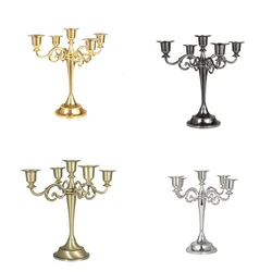 American Style Retro Candlestick Creative Three-headed Five-headed Metal Iron Candle Holder Romantic Dinner Table Decoration