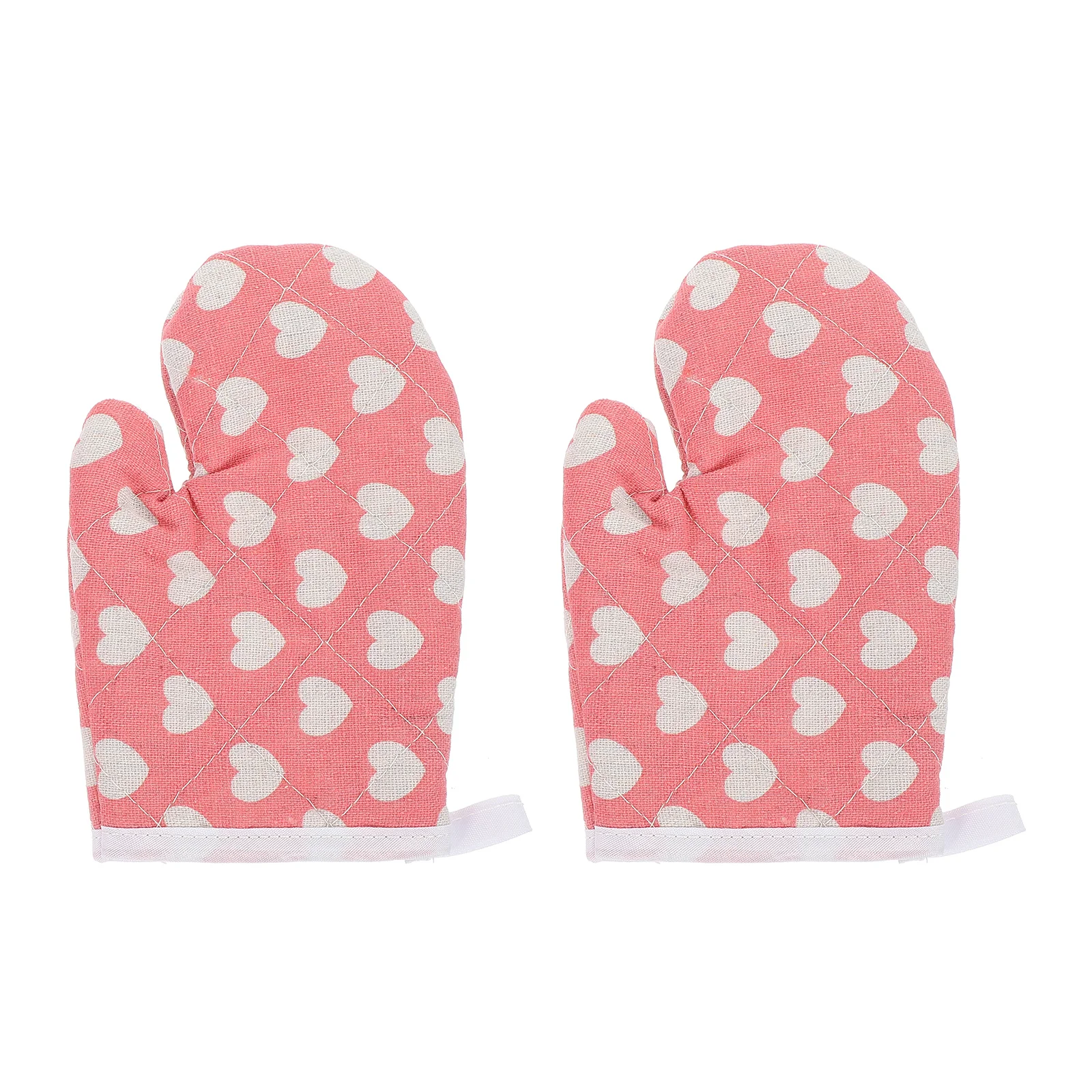 

2 Pcs Heat Insulation Anti- Kids Oven Mitt Resistant Mitts Micro-wave Kitchen Cotton Small Child